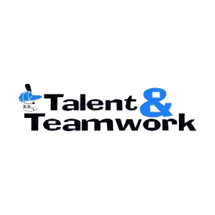 Talent and teamwork title listed in baseball and softball decals.