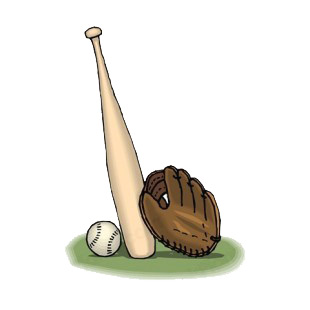 Baseball ball bat and glove baseball and softball decals, decal sticker  #11393