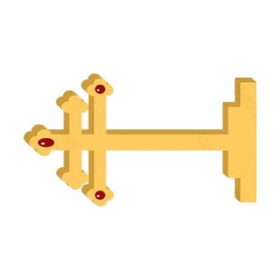 Gold and red patriarchal cross listed in crosses decals.
