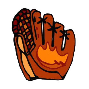 Brown baseball glove listed in baseball and softball decals.