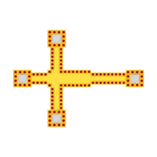 Gold and and red cross listed in crosses decals.