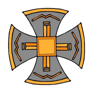Gold and grey canterbury cross listed in crosses decals.