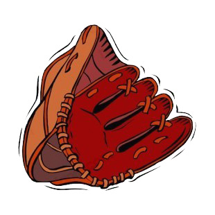 Brown baseball glove listed in baseball and softball decals.