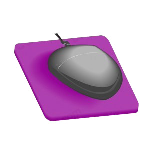 Wired mouse on purple mousepad listed in business decals.