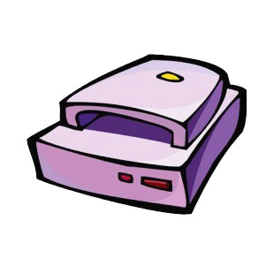 Purple computer scanner listed in business decals.