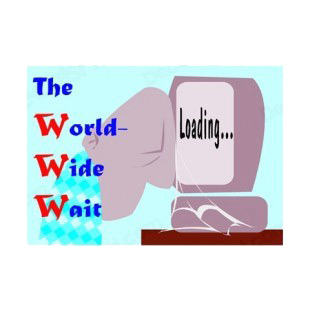 The world wide wait slow internet listed in business decals.