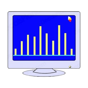 Monitor showing diagram listed in business decals.