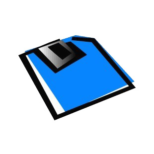 Blue floppy disk drawing listed in business decals.