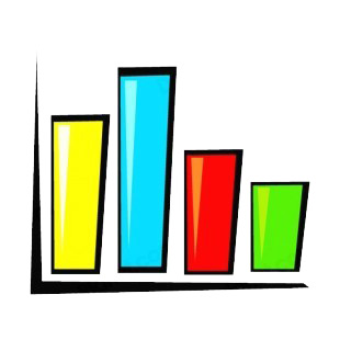 Multi colors bar graph listed in business decals.