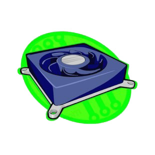 Processor cooling fan listed in business decals.