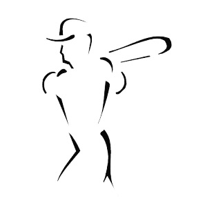 Baseball batter sketch listed in baseball and softball decals.