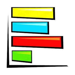 Multi colors bar graph listed in business decals.