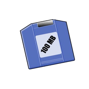 100 MB zip disk listed in business decals.