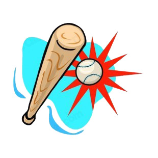 Baseball bat hiting ball listed in baseball and softball decals.