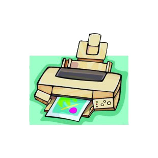Beige top loader printer listed in business decals.