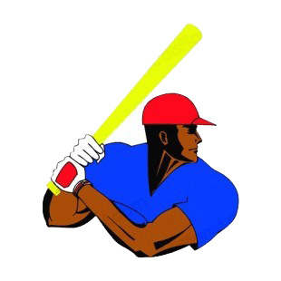 Afro American baseball batter listed in baseball and softball decals.