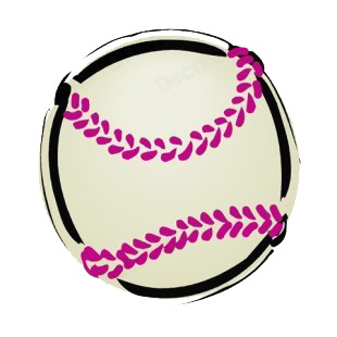 Baseball ball drawing listed in baseball and softball decals.