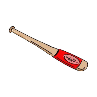 Red and brown baseball bat listed in baseball and softball decals.
