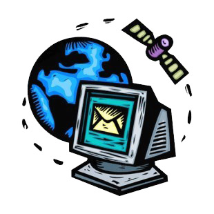 World computer satellite communications listed in business decals.