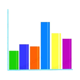 Multi colors bar graph listed in business decals.