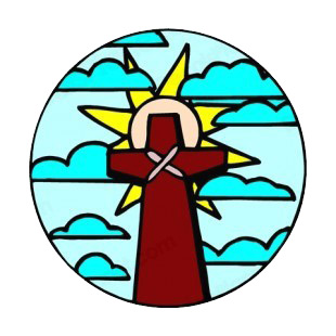 Wooden cross with sun and clouds listed in crosses decals.