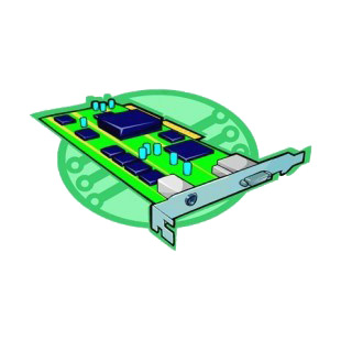 Computer internal videocard listed in business decals.