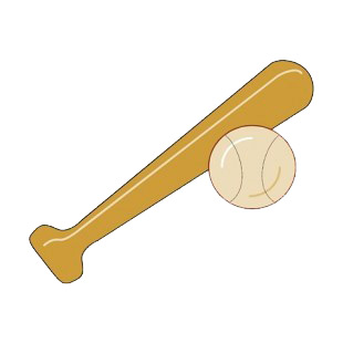 Baseball ball and bat listed in baseball and softball decals.