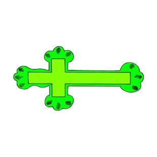Green budded cross listed in crosses decals.