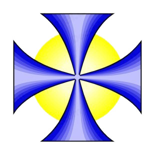 Blue St John cross with yellow circle listed in crosses decals.