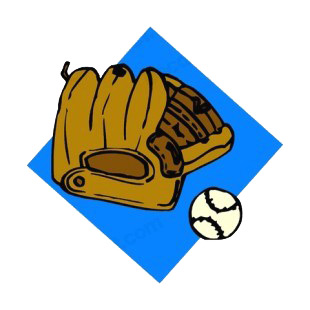 Old baseball glove with ball listed in baseball and softball decals.