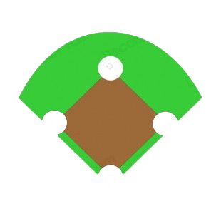 Baseball diamond field listed in baseball and softball decals.