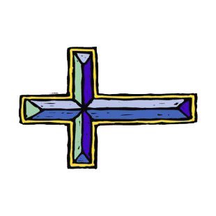Blue and yellow cross listed in crosses decals.