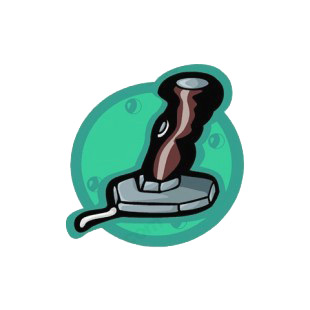 Brown and grey joystick listed in business decals.