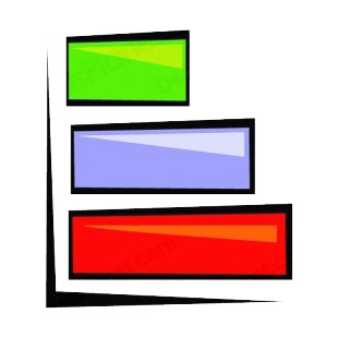 Multi colors bar graph listed in business decals.