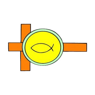 Red and yellow fisherman cross listed in crosses decals.