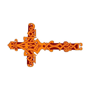 Orange and brown cross listed in crosses decals.