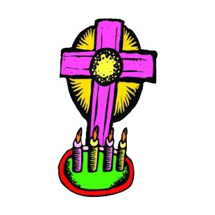 Pink celtic cross with candles listed in crosses decals.