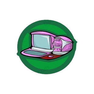 Desktop computer in pink cadillac shape listed in business decals.