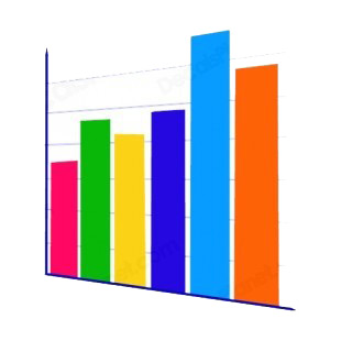 Multi colors bar graph listed in business decals.