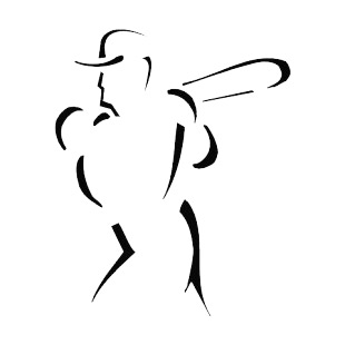 Baseball batter sketch listed in baseball and softball decals.
