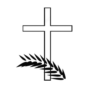 Cross with palm leaf listed in crosses decals.