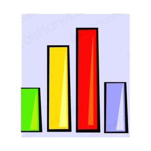 Multi colors bar graph listed in business decals.