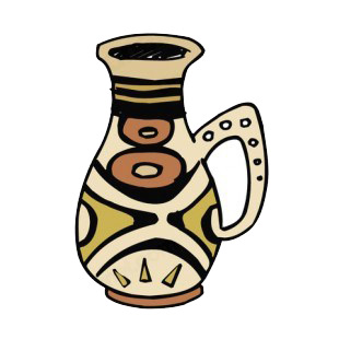 Brown and beige vase artifact listed in figures and artifacts decals.