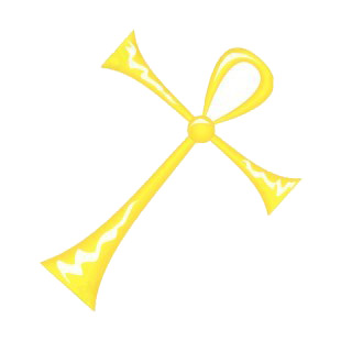 Gold ankh cross listed in figures and artifacts decals.