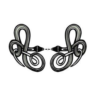 Grey and white twirled snakes figure listed in figures and artifacts decals.
