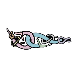 Pink and blue bird design listed in figures and artifacts decals.