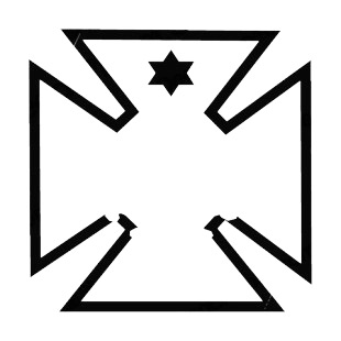 Maltese star cross listed in crosses decals.