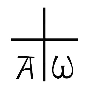Alpha and omega cross listed in crosses decals.