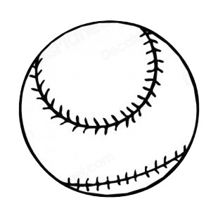 Baseball ball listed in baseball and softball decals.