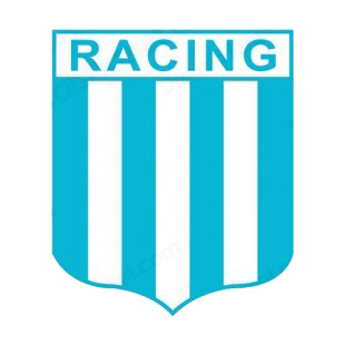 Racing Club de Avellaneda soccer team logo listed in soccer teams decals.